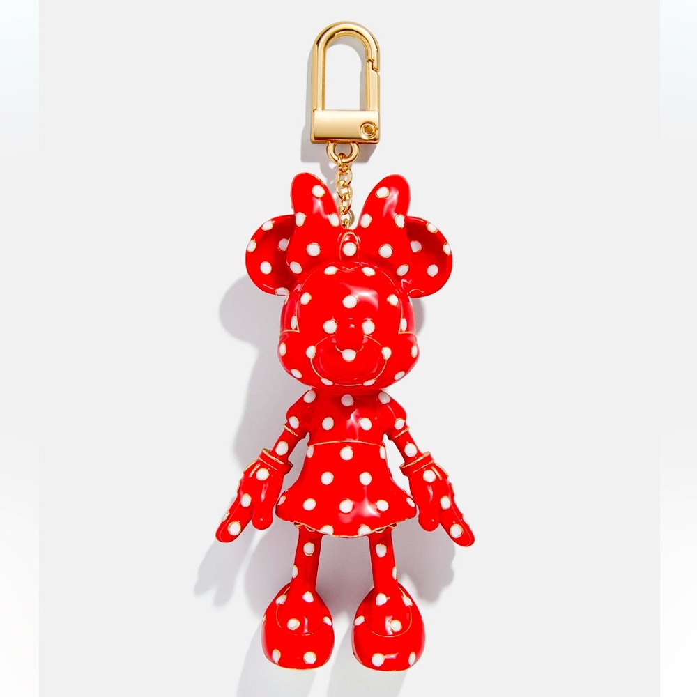 Adorable collectible Disney’s Minnie Mouse bag charm keychain in red polka dot